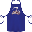 An Army Biker With Tank Skull Motorcycle Cotton Apron 100% Organic Royal Blue