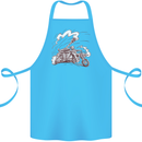 An Army Biker With Tank Skull Motorcycle Cotton Apron 100% Organic Turquoise
