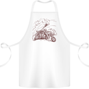 An Army Biker With Tank Skull Motorcycle Cotton Apron 100% Organic White
