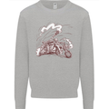 An Army Biker With Tank Skull Motorcycle Kids Sweatshirt Jumper Sports Grey