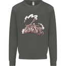 An Army Biker With Tank Skull Motorcycle Kids Sweatshirt Jumper Storm Grey