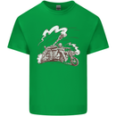 An Army Biker With Tank Skull Motorcycle Kids T-Shirt Childrens Irish Green