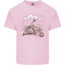 An Army Biker With Tank Skull Motorcycle Kids T-Shirt Childrens Light Pink