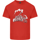 An Army Biker With Tank Skull Motorcycle Kids T-Shirt Childrens Red