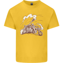An Army Biker With Tank Skull Motorcycle Kids T-Shirt Childrens Yellow