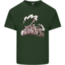 An Army Biker With Tank Skull Motorcycle Mens Cotton T-Shirt Tee Top Forest Green