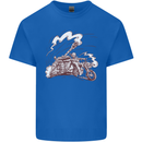 An Army Biker With Tank Skull Motorcycle Mens Cotton T-Shirt Tee Top Royal Blue