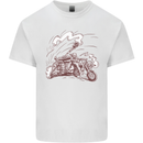 An Army Biker With Tank Skull Motorcycle Mens Cotton T-Shirt Tee Top White