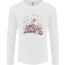 An Army Biker With Tank Skull Motorcycle Mens Long Sleeve T-Shirt White