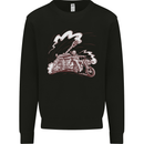 An Army Biker With Tank Skull Motorcycle Mens Sweatshirt Jumper Black