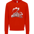 An Army Biker With Tank Skull Motorcycle Mens Sweatshirt Jumper Bright Red