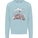 An Army Biker With Tank Skull Motorcycle Mens Sweatshirt Jumper Light Blue
