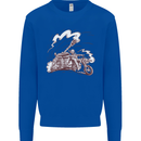 An Army Biker With Tank Skull Motorcycle Mens Sweatshirt Jumper Royal Blue