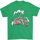 An Army Biker With Tank Skull Motorcycle Mens T-Shirt 100% Cotton Irish Green