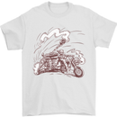 An Army Biker With Tank Skull Motorcycle Mens T-Shirt 100% Cotton White
