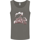 An Army Biker With Tank Skull Motorcycle Mens Vest Tank Top Charcoal
