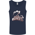 An Army Biker With Tank Skull Motorcycle Mens Vest Tank Top Navy Blue