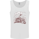 An Army Biker With Tank Skull Motorcycle Mens Vest Tank Top White