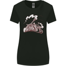 An Army Biker With Tank Skull Motorcycle Womens Wider Cut T-Shirt Black