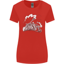 An Army Biker With Tank Skull Motorcycle Womens Wider Cut T-Shirt Red