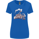 An Army Biker With Tank Skull Motorcycle Womens Wider Cut T-Shirt Royal Blue