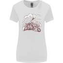 An Army Biker With Tank Skull Motorcycle Womens Wider Cut T-Shirt White