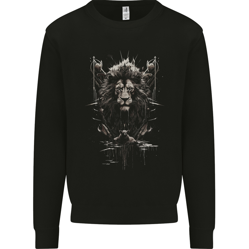 An Artistic Lion And Grizzly Bear Cub Mens Sweatshirt Jumper Black