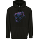 An Artistic Roaring Grizzly Bear Mens 80% Cotton Hoodie Black