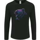 An Artistic Roaring Grizzly Bear Mens Long Sleeve T-Shirt Black
