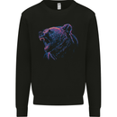 An Artistic Roaring Grizzly Bear Mens Sweatshirt Jumper Black