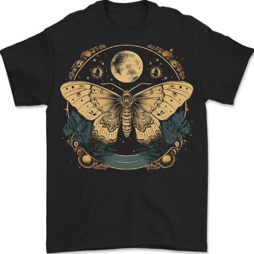 An Astral Butterfly Mens T-Shirt 100% Cotton BLACK