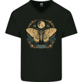 An Astral Butterfly Mens V-Neck Cotton T-Shirt Black