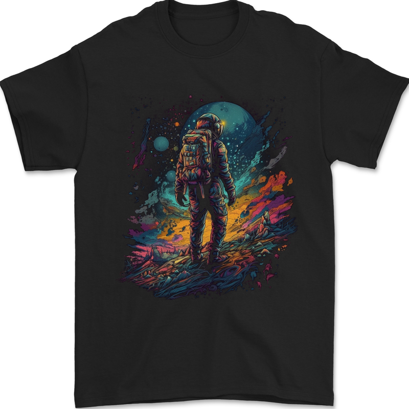 An Astronaut on an Alien Planet Spaceman Mens T-Shirt 100% Cotton Black