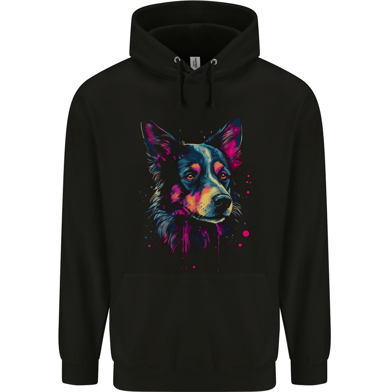 An Awesome Border Collie Dog Childrens Kids Hoodie Black