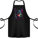 An Awesome Border Collie Dog Cotton Apron 100% Organic Black