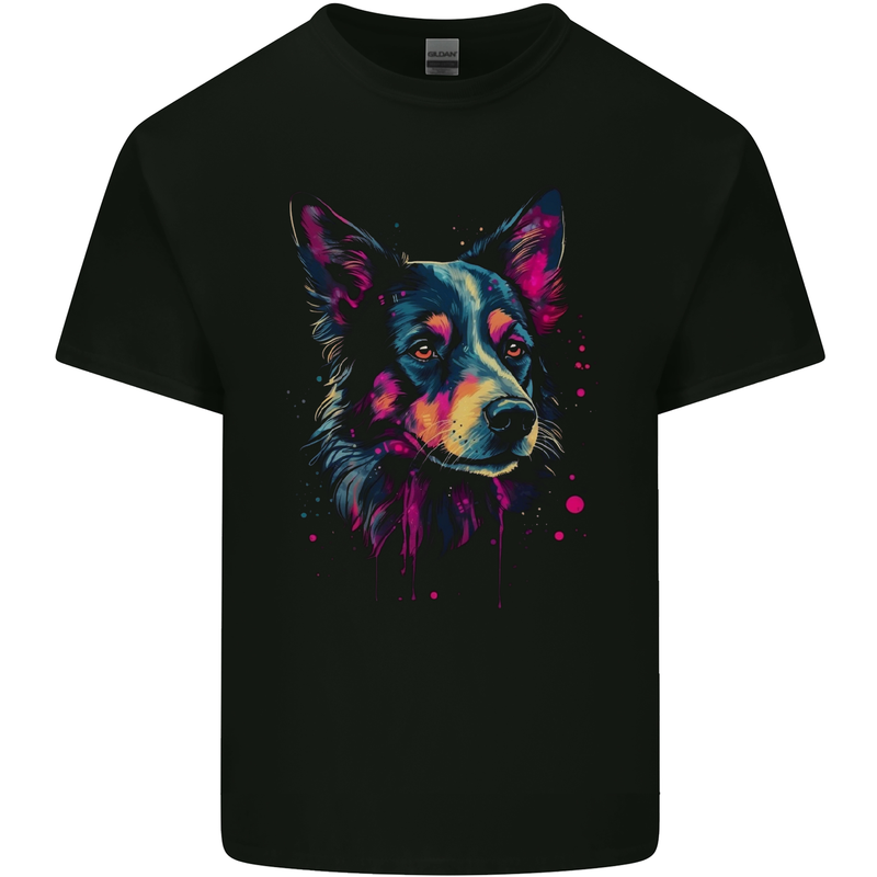 An Awesome Border Collie Dog Mens Cotton T-Shirt Tee Top Black
