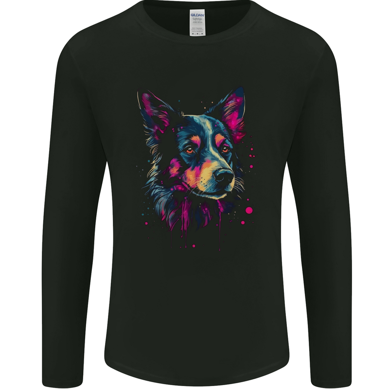 An Awesome Border Collie Dog Mens Long Sleeve T-Shirt Black