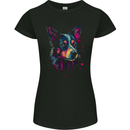 An Awesome Border Collie Dog Womens Petite Cut T-Shirt Black