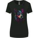 An Awesome Border Collie Dog Womens Wider Cut T-Shirt Black
