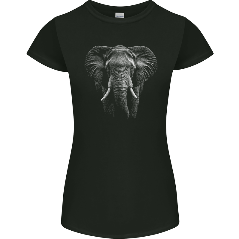 An Awesome Elephant Womens Petite Cut T-Shirt Black