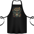 An Aztec Skull Mexico Cotton Apron 100% Organic Black