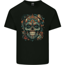 An Aztec Skull Mexico Kids T-Shirt Childrens Black
