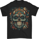 An Aztec Skull Mexico Mens T-Shirt 100% Cotton BLACK