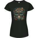 An Aztec Skull Mexico Womens Petite Cut T-Shirt Black