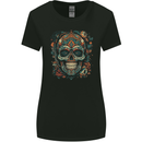 An Aztec Skull Mexico Womens Wider Cut T-Shirt Black