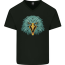 An Eagle Head Mens V-Neck Cotton T-Shirt Black