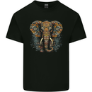 An Elephant With Tribal Markings Kids T-Shirt Childrens Black