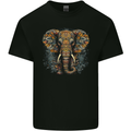 An Elephant With Tribal Markings Mens Cotton T-Shirt Tee Top Black