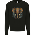 An Elephant With Tribal Markings Mens Sweatshirt Jumper Black