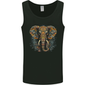 An Elephant With Tribal Markings Mens Vest Tank Top Black